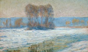 冬のベヌクールのセーヌ川 作： Claude Monet