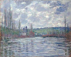 ベトゥイユでの洪水のセーヌ川、1881年 作： Claude Monet