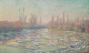 ヴェトゥイユ近郊のセーヌ川の雪解け、1880年 作： Claude Monet
