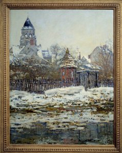 ヴェトゥイユの教会。クロード・モネ（1840-1926）の作品 作： Claude Monet
