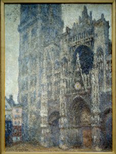 ルーアン大聖堂の門扉、灰色の天気。クロード・モネ（1840-1926）の作品 作： Claude Monet