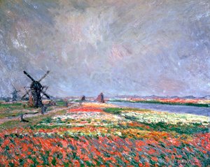 ライデン近くのチューリップ畑、1886 作： Claude Monet