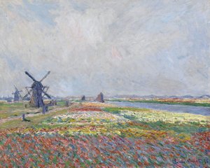 ハーグ近郊のチューリップ畑 Par Monet, Claude (1840-1926).キャンバスに油彩、サイズ：66x81,5 作： Claude Monet