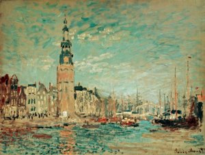 アムステルダムのモンタルバンタワーのビュー 作： Claude Monet