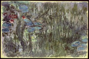柳の反射のあるスイレン、c.1920 作： Claude Monet