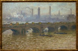 ウォータールー橋、Temps gris（ウォータールー橋、灰色の空） 作： Claude Monet