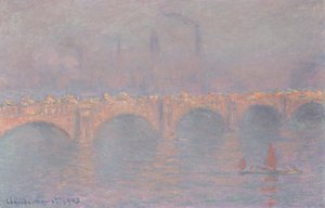ウォータールー橋、ベールに包まれた太陽 作： Claude Monet