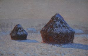 小麦の山、雪の影響、朝、1891