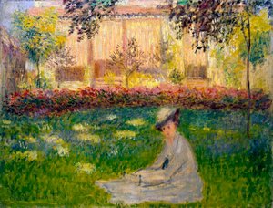 庭の女、1876年。 作： Claude Monet