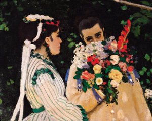 庭の女たち」細部、1866年頃（油彩・キャンバス 作： Claude Monet