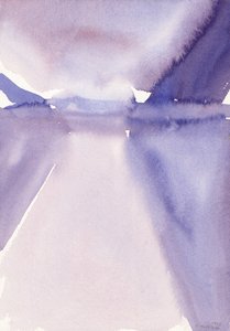 山の湖、1993（水彩） 作： Claudia Hutchins Puechavy