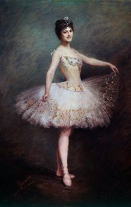 カルロッタ・ザンベッリ (1875-1968) の肖像、イタリアのダンサー、教育者 クラウディ・シャメロット・ヴィアルド (19 世紀) による絵画。 1897年パリ、オペラ図書館 作： Claudie Viardot