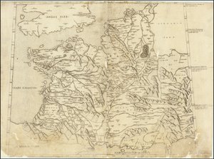 1507年 プトレマイオス朝フランス地図 作： クラウディオス・プトレマイオス