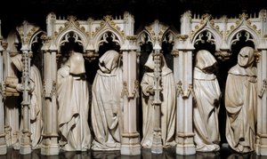 フィリップ・ザ・ハーディ（1342-1404）の墓の懺悔者たち クラウス・スルター（1350-1406）による彫刻 15世紀。ディジョン、美術博物館 作： Claus Sluter