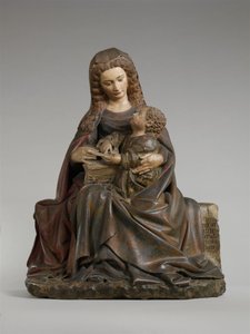 聖母子像 1415-17年頃 ライムストーンにペイントと金箔を施したもの