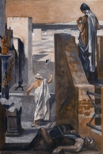 ヘクターの両親は彼に喧嘩を避けるように懇願しています。 クレメント ゴンティエ (1876-1918) によるホメレの「イリアス」 (オメロ) の挿絵。 パリ、アンリ・ローレンス 作： Clement Gontier
