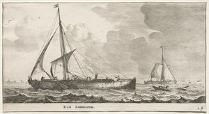さまざまな船とアムステルダムの景色 (Verscheÿde Ships and Gesichten van Amstelredam)、パート II: 商人 作： Clement de Jonghe