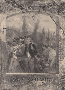 2人の徴集兵、約。 1830-70。 作： Célestin Nanteuil