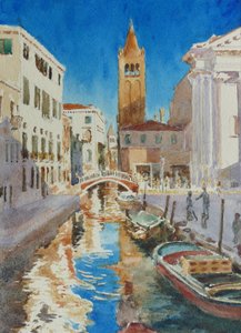 リオ・ディ・サン・バルナバ、大晦日の午後遅く、2020年（水彩画） 作： Clive Wilson
