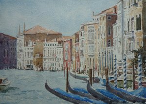 バルビ宮に向かって、2020年（水彩画） 作： Clive Wilson