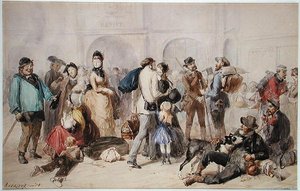 リヨン旧市街のコンコース、1873年（紙にトイレ）