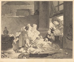 農家の家族 作： Clément Pierre Marillier and Antoine Louis Romanet after Jean Honoré Fragonard