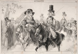 ニュース：ミロトン夫人と言ってください、調子を整えたのは私たちのようです...、1841年。 作： Clémente Pruche
