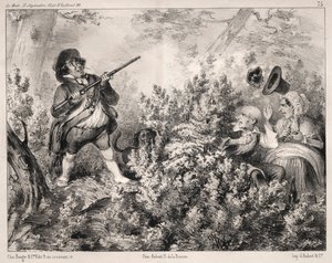 ニュース：狩猟オープニング、1840年。 作： Clémente Pruche