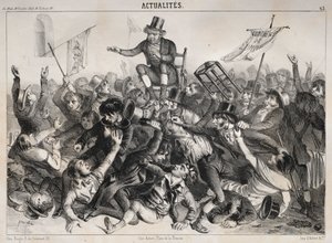 ニュース：イギリスの選挙、1841年。 作： Clémente Pruche