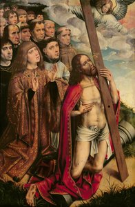フィリップザハンサム（1478-1506）と彼の側近、祭壇画の左側のパネル（223221も参照）とメディエーターキリスト 作： Colijn de Coter