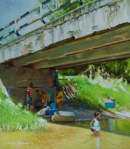 古い橋の下 作： Colin Bootman