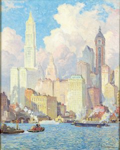 ハドソンリバーウォーターフロント、ニューヨーク 作： Colin Campbell Cooper