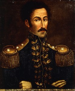 Simon Bolivarの肖像。サイモン・ボリバルのレトロート、ca。 1925 作： Colombian School