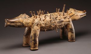 金剛力士の犬のフィギュア（木、爪 作： Congolese Congolese