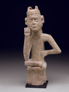 着席した男性像（ntadi）、19世紀後半または20世紀初頭（steatite） 作： Congolese Congolese