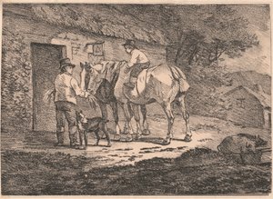 Cavalos na porta das casas de campo 作： Conrad Gessner