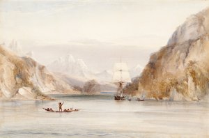 Beagle no Murray Narrow, Tierra del Fuego (aquarela sobre papel) 作： Conrad Martens