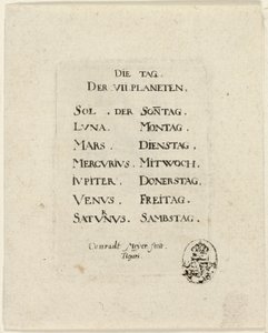 タイトルページ、『Der VII Planeten』より 作： Conrad Meyer
