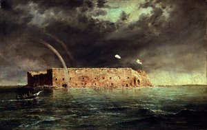 サウスカロライナ州サムター要塞の眺め、1863 作： Conrad Wise Chapman