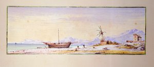 ボルディゲーラ ビーチ、Consalvo Carelli (1818-1900)、イタリア 作： Consalvo Carelli