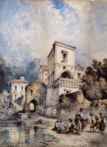 アマルフィの眺め（水彩画 作： Consalvo Carelli
