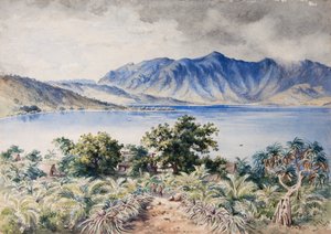 ナイヴィリ湾、ナナヌ、フィジー 1876年（水彩画） 作： Constance Frederica Gordon Cumming