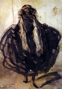 若いファッショナブルな女の子 作： Constantin Guys