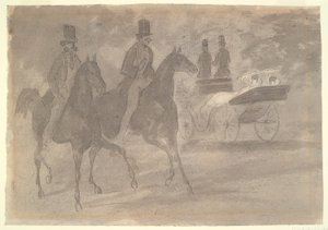 公園を走る馬車