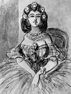 女性の肖像、19世紀、1930 作： Constantin Guys