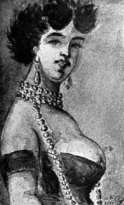 女性、19世紀、1930年。 作： Constantin Guys