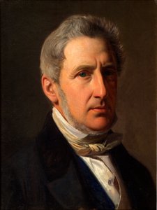デンマーク語：Portræt af godsejer Alfred Hage (1803-1872) 従者アルフレッド・ヘイジ（1803-1872）の肖像 作： コンスタンティン・ハンセン