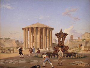 ローマ、いわゆるヴェスタ神殿のあるボッカ・デッラ・ヴェリタ広場 作： Constantin Hansen