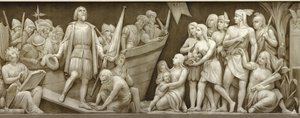 クリストファーコロンブスの着陸アメリカ合衆国議会議事堂のロタンダでのフリーズ、1860年-1873年 作： Constantino Brumidi