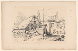 井戸のある農場 風景（シリーズタイトル） 作： Constantinus Cornelis Huysmans